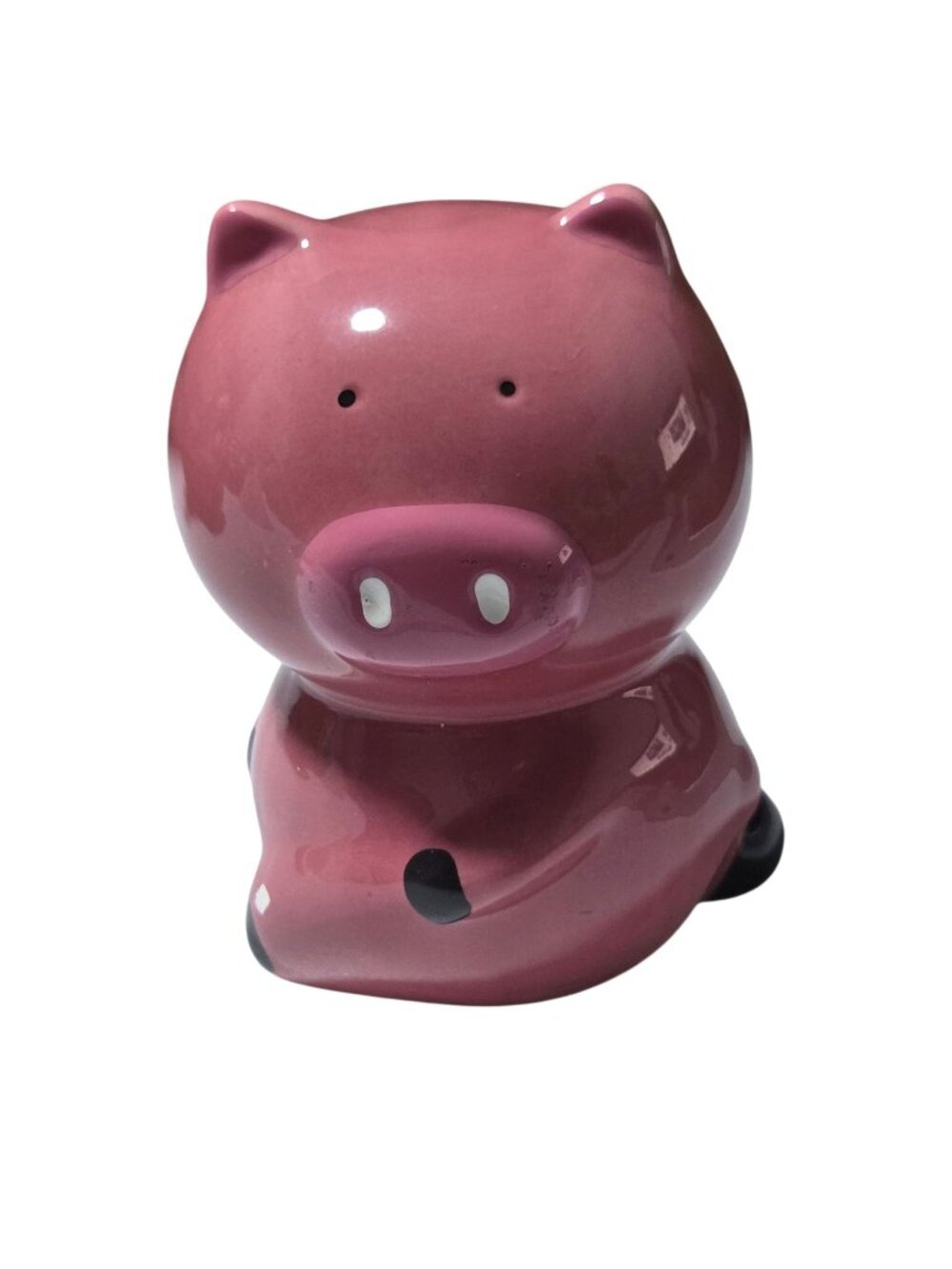 Ceramic Pink Piggy Bank Coin Holder with Plug Cute Money Saver Minor Paint Chip